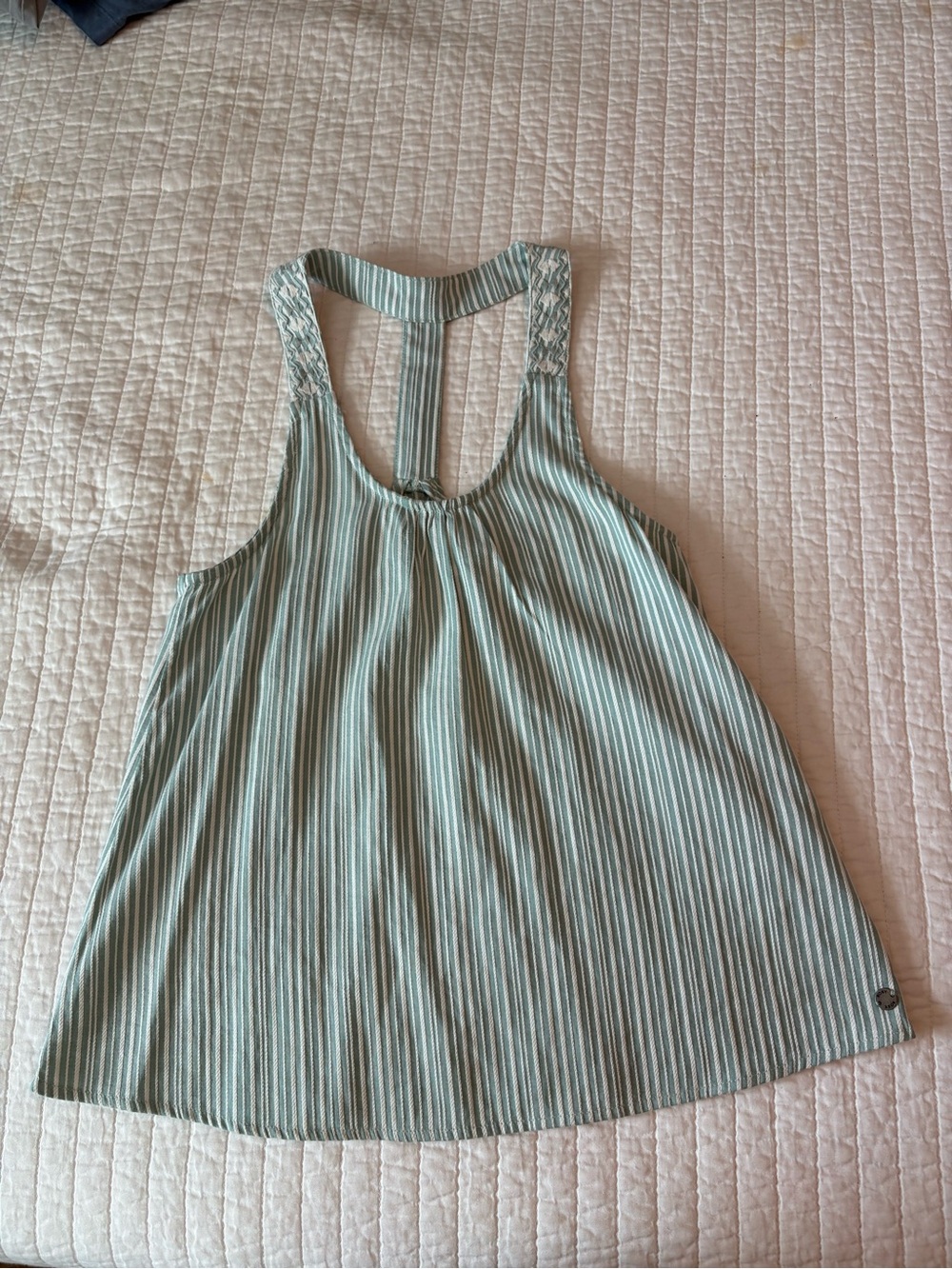 Roxy Mint Green Striped Racerback Tank